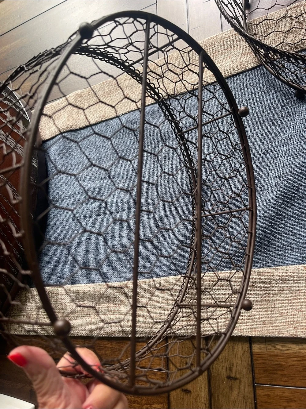 Rustic Brown Wire Nesting Baskets - Home Storage & Organization